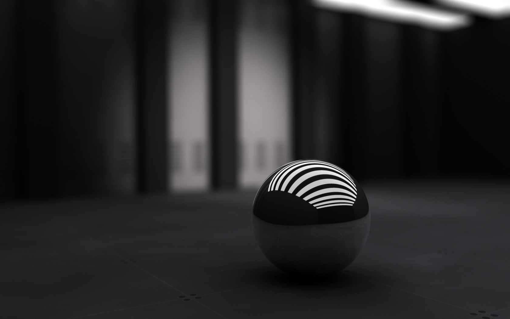 Photo:  1680x1050 Wallpaper 3D black ball